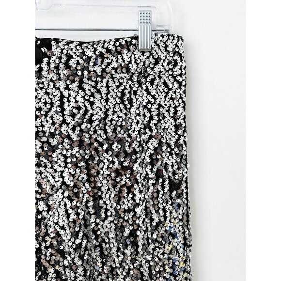 NWT Anthropologie Colette Cropped Wide-Leg Sequin Pants 28 Silver Cocktail $198 - Picture 8 of 11